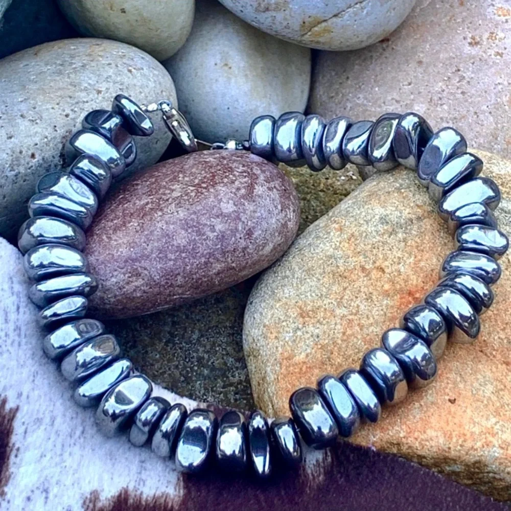 Sleek Titanium Nugget Bracelet